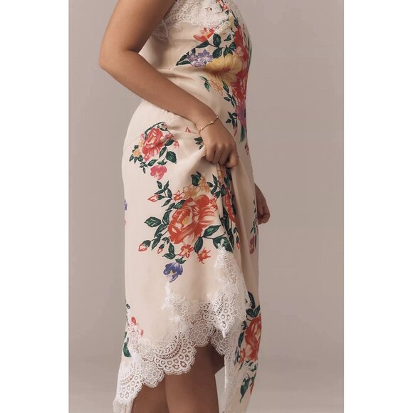 NWT Size L -Anthropologie Sleeveless V-Neck Lace Slip Midi Dress (NWT US$ 178) - Picture 5 of 17